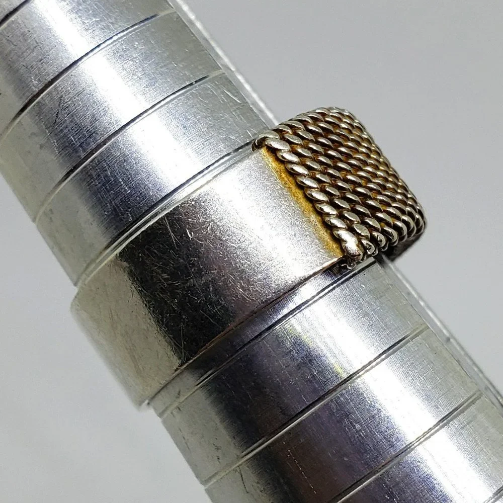 Hand Crafted Sterling Silver Wire Wrap Cigar Band Ring - Size 7.75